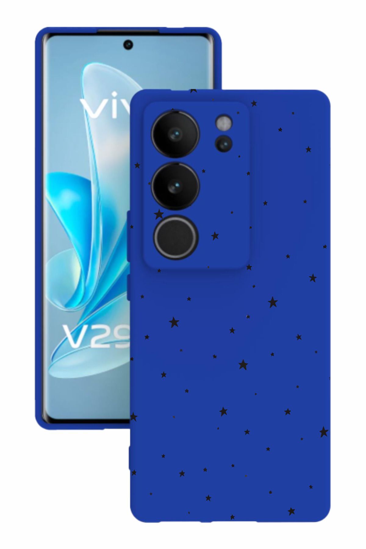 vivo V29 Uyumlu Mavi Renk Tasarımlı Silikon Kılıf