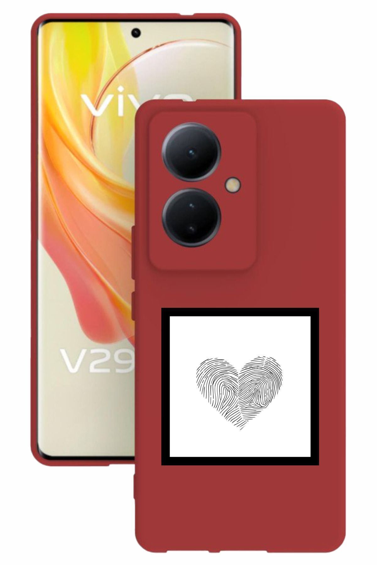 vivo V29 Lite 5g Uyumlu Baskılı Ve Kamera Korumalı Kırmızı Renk Silikon Kılıf
