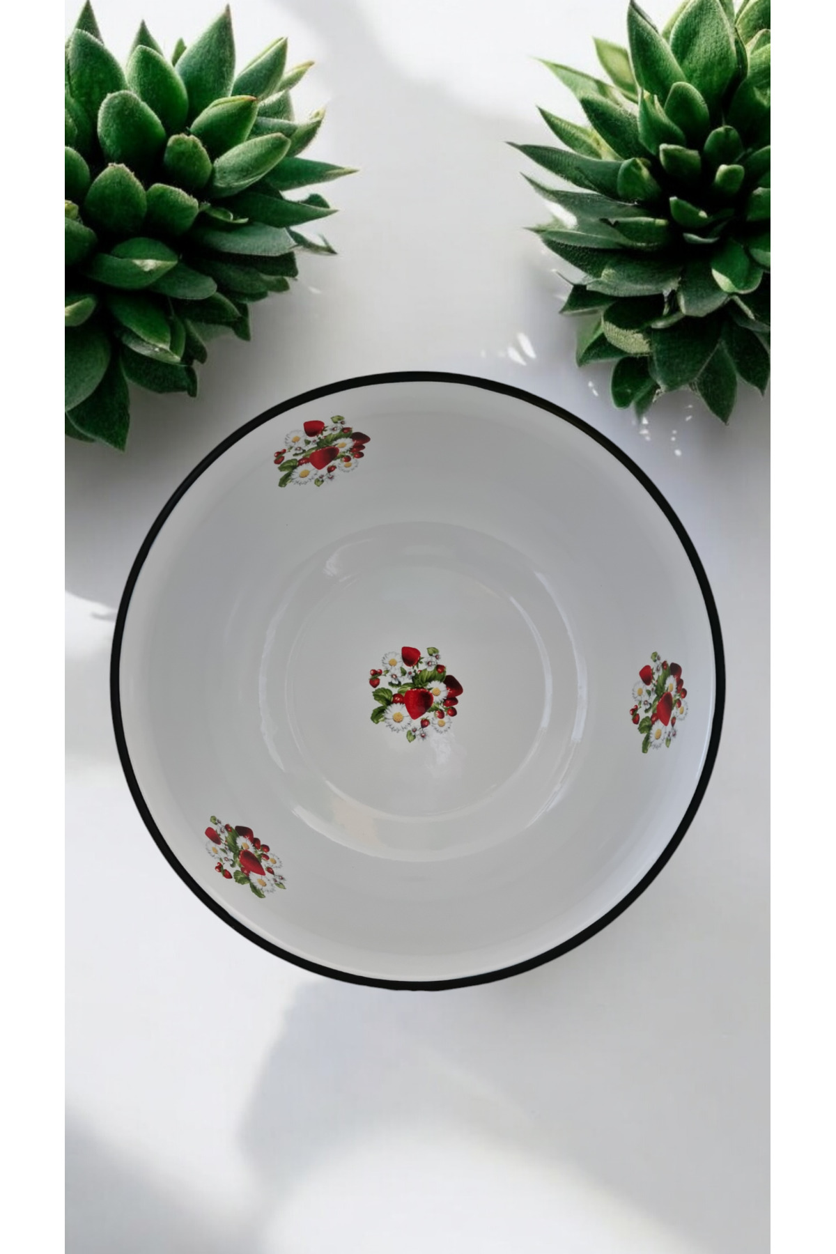 Emaye hamur legeni salata köfte kısır karıştırma kabı derin tabak 40 cm