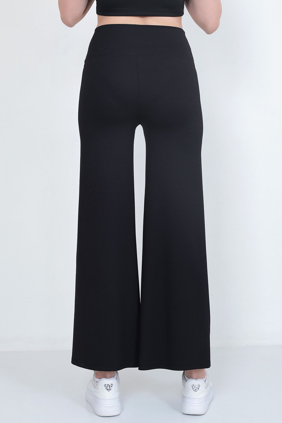 WAYS-Pantaloni de damă din velur negru Leggings - picior lat 7