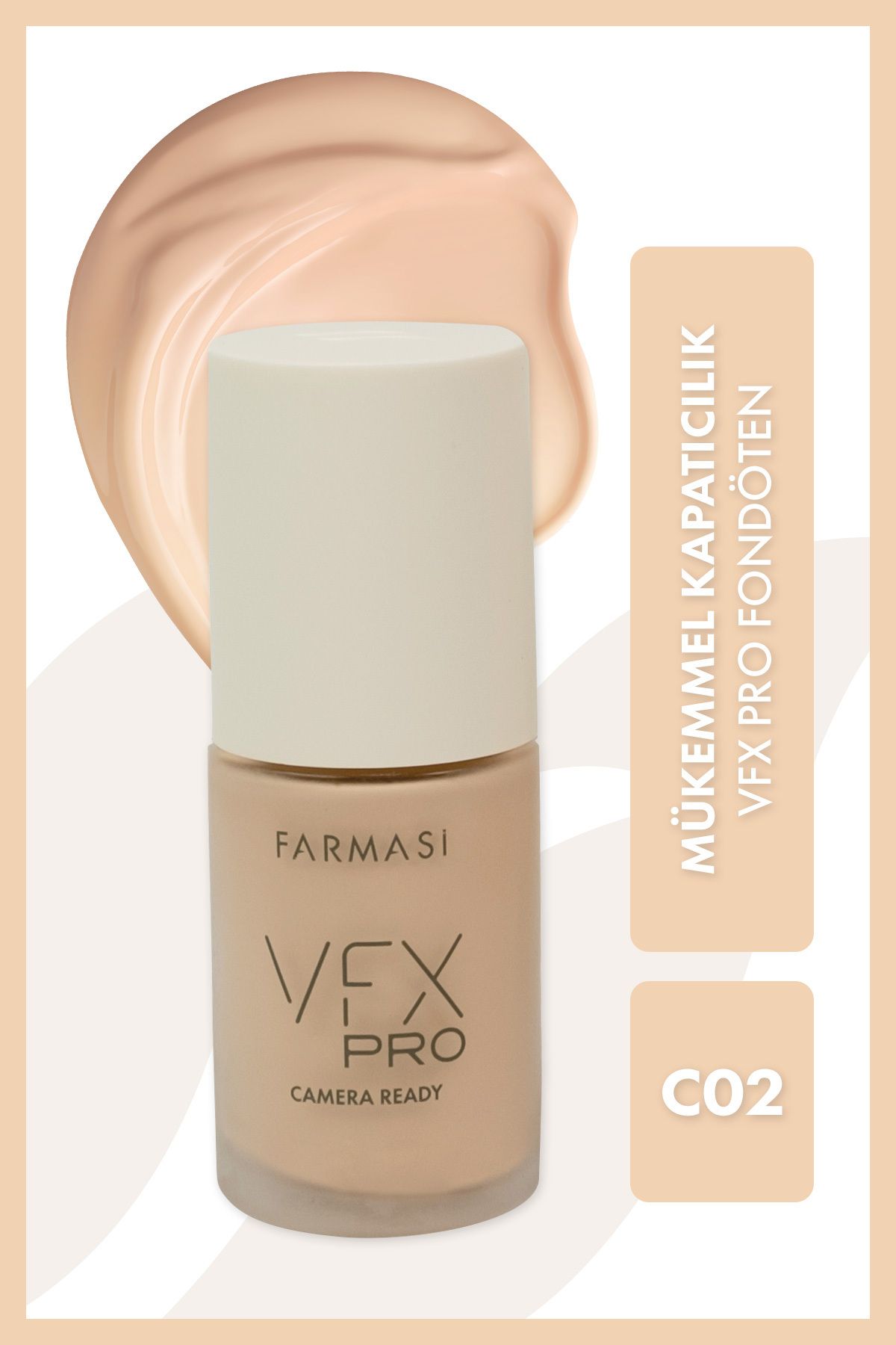 کرم پودر نود پایه آماده دوربین حرفه ای VFX Pro C02 30 میل Farmasi