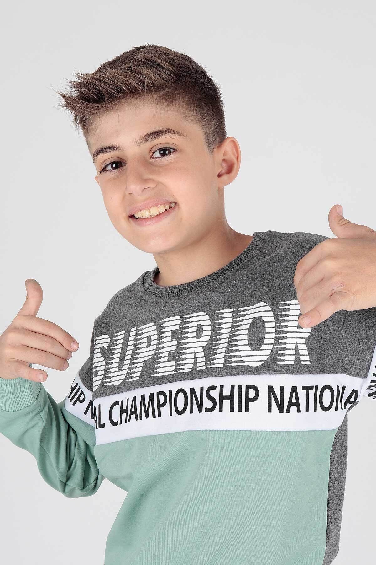 سویشرت پسرانه سبز AHENGİM | 1-2-10001019 اورجینال - تصویر 3