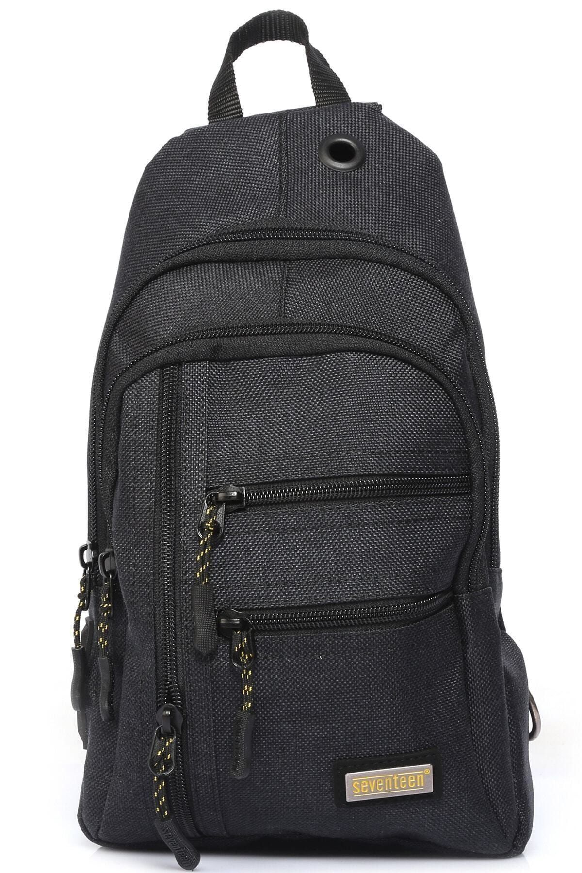 SEVENTEEN-Waterproof Canvas Shoulder Bag with 8 Compartments USB and Cable Output 2