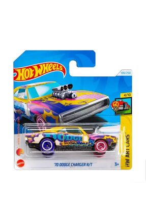 Hot Wheels '70 Dodge Charger R/T Muscle Car Die-Cast - 1:64 Scale, Blue, Muscle Mania Series Short Card - View #4