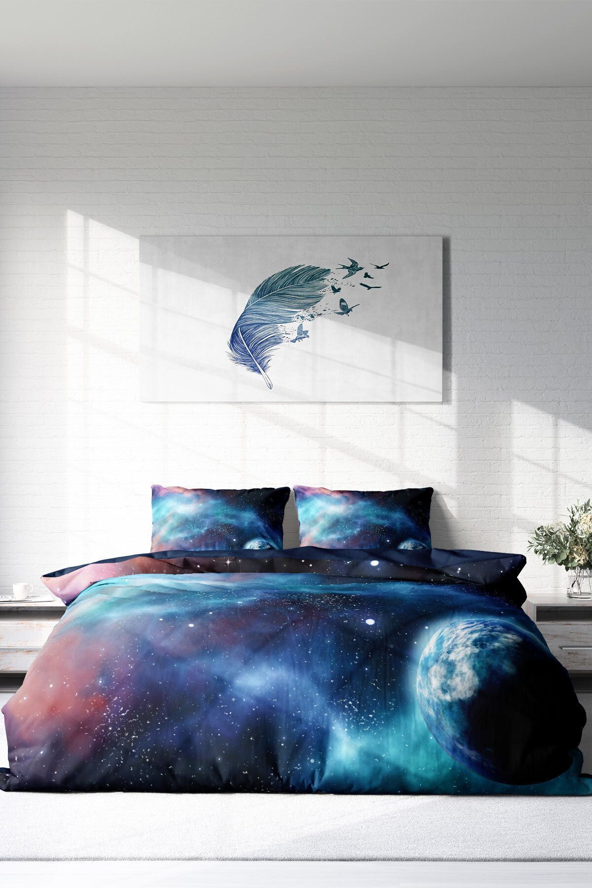سرویس روتختی  آبی سرمه ای مونوهومMonohome | MONOHOME34986 اورجینال - تصویر 3