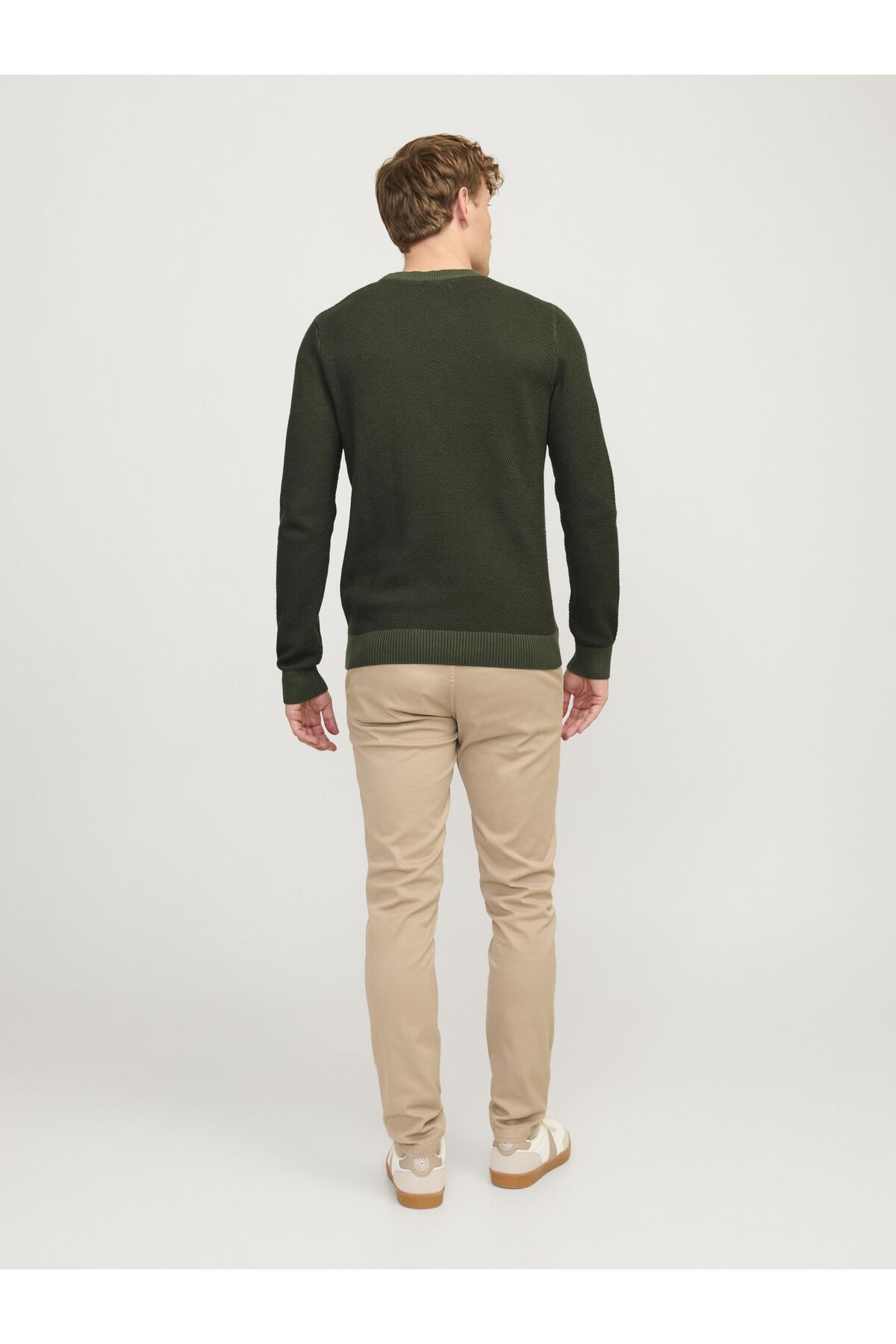 بافت و پلیور Jack & Jones اورجینال مردانه برند جک اند جونز 12258139 Rundhals and Strickpullover Rundhals and Einfarbig Strickpullover - تصویر 3