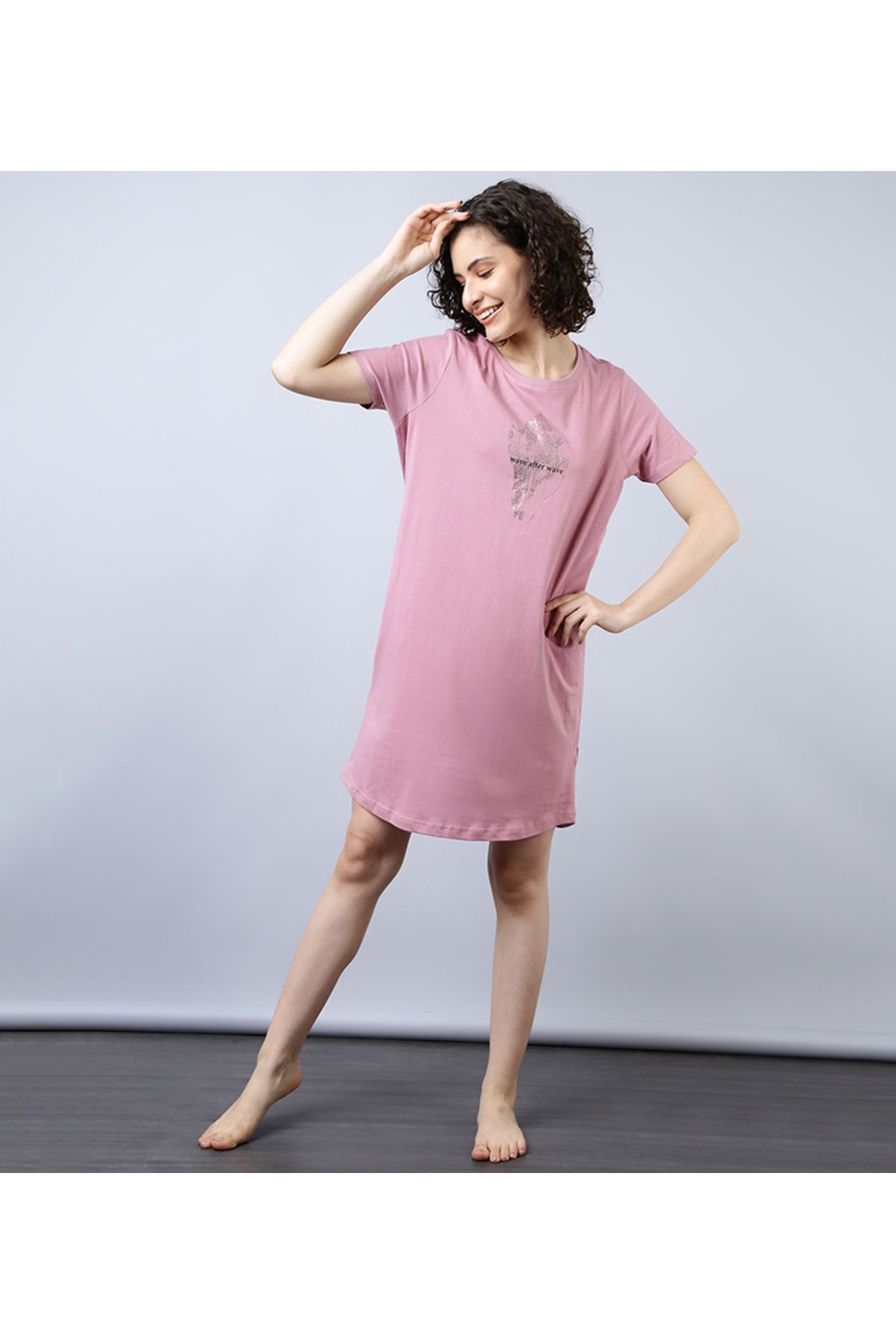 Aila-Women's Sleepwear Mauve Dress 2