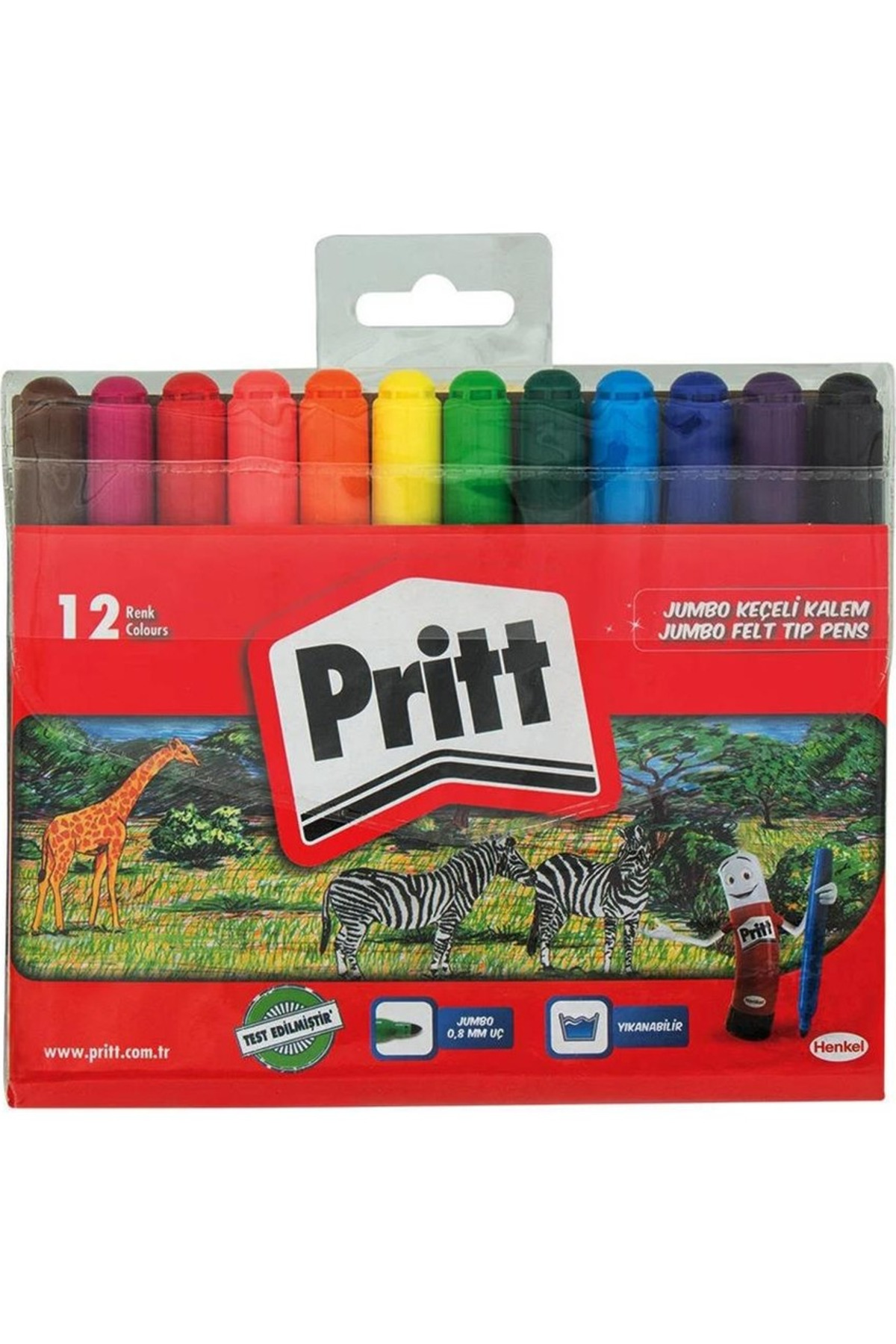 PRITT FELT-TIP CRAYON JUMBO 12 PIECES