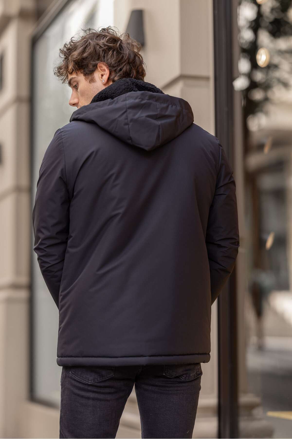 کاپشن مردانه آبی سرمه ای Decas | 24M2956 اورجینال - تصویر 2