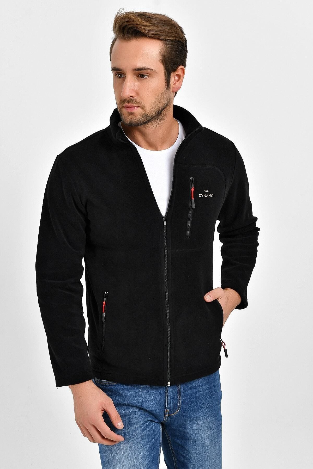 DYNAMO-Schwarze Fleecejacke für Herren in Übergröße 1