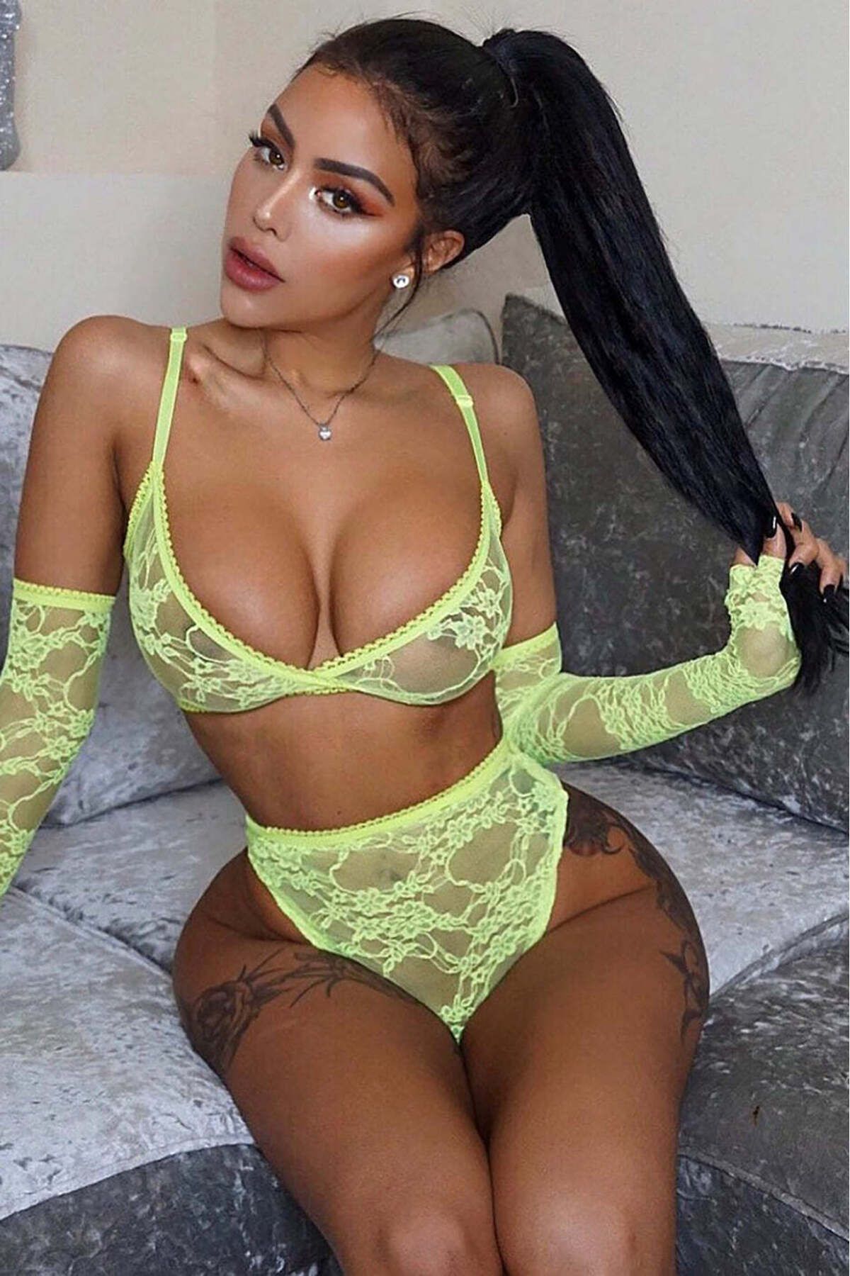 ARDSU-Fashion Nova - 3-Piece Lace Transparent Lingerie Set 5