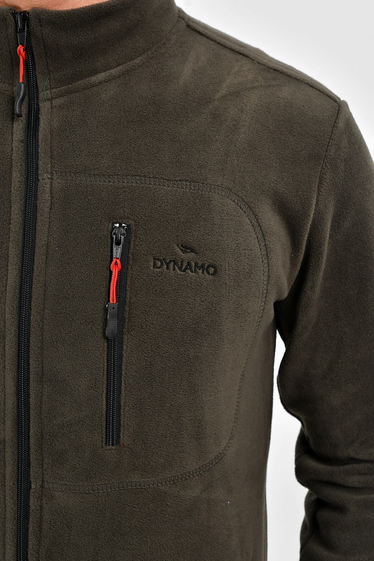 DYNAMO-Ανδρικό φλις μπουφάν Khaki Plus Size 3