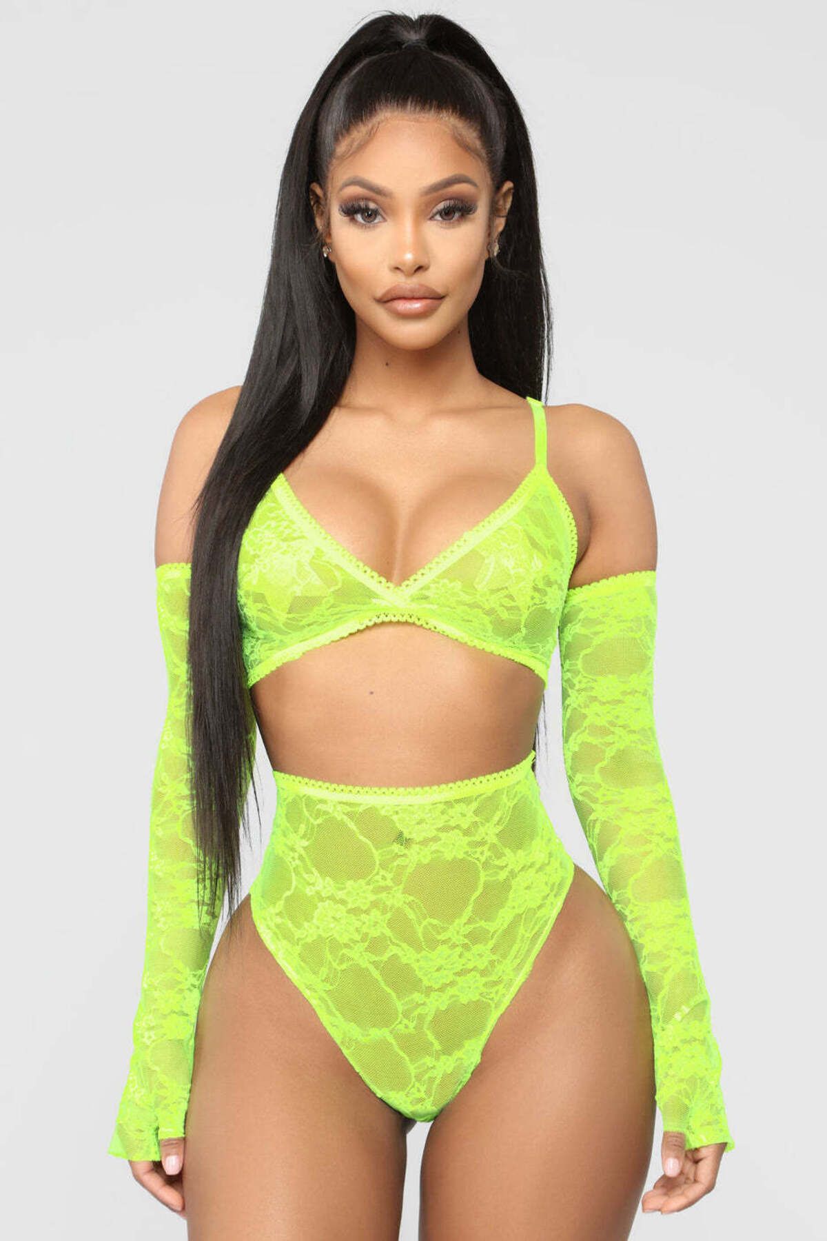 ARDSU-Fashion Nova - 3-Piece Lace Transparent Lingerie Set 3