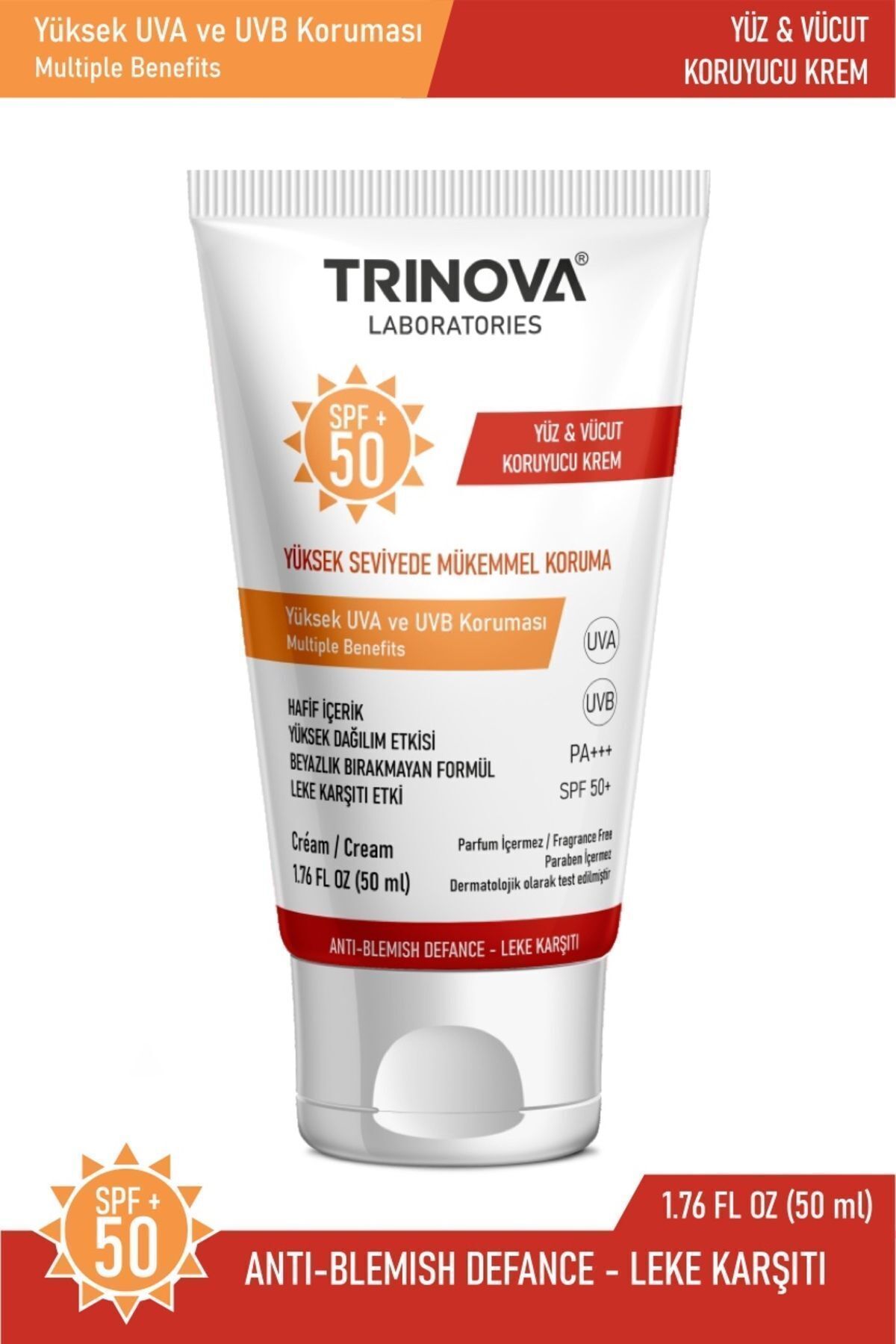 Leke Karşıtı Spf +50 Güneş Kremi 50ml