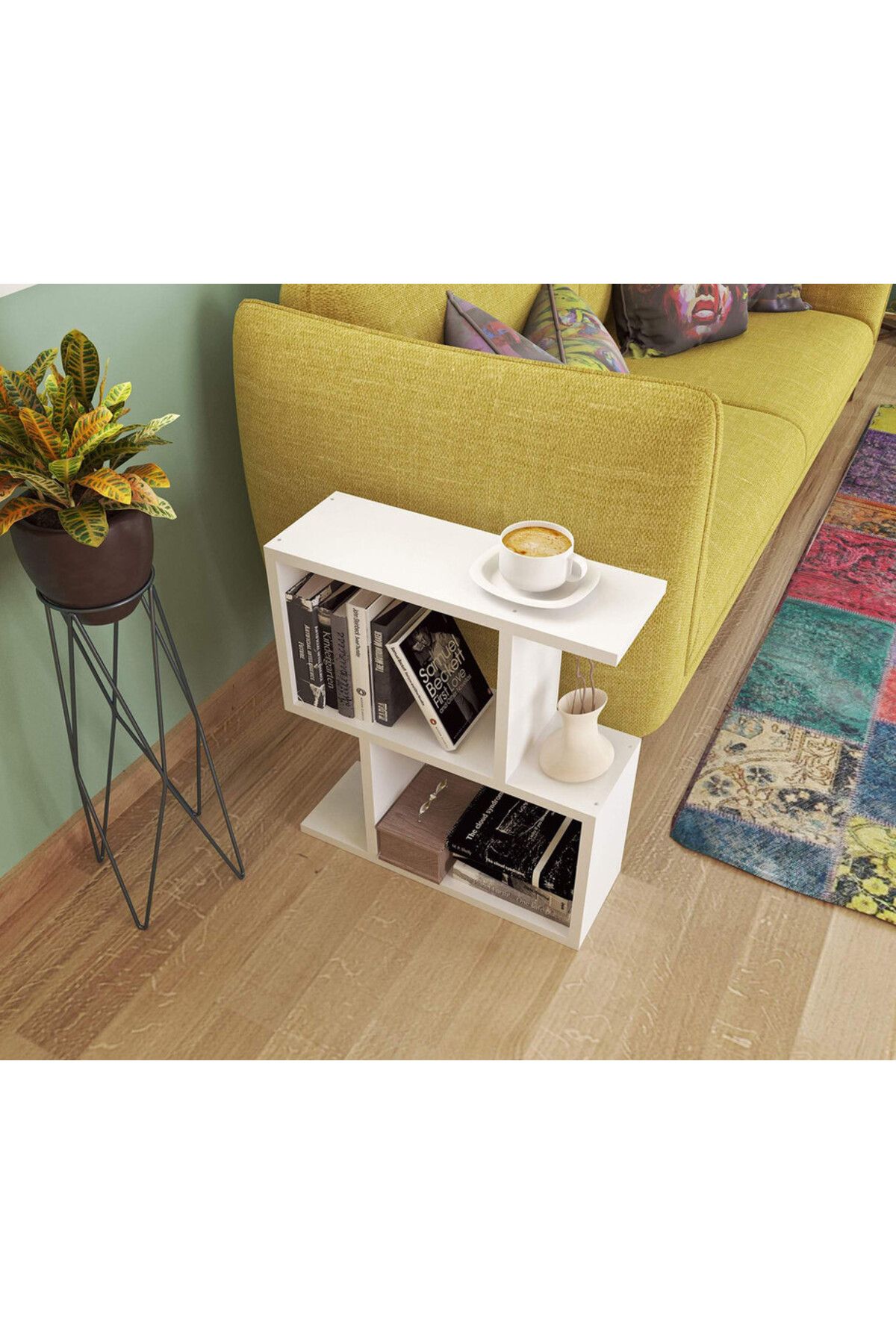 Modern home-Versatile Asymmetrical Side Table  White Colour for Modern Spaces 3