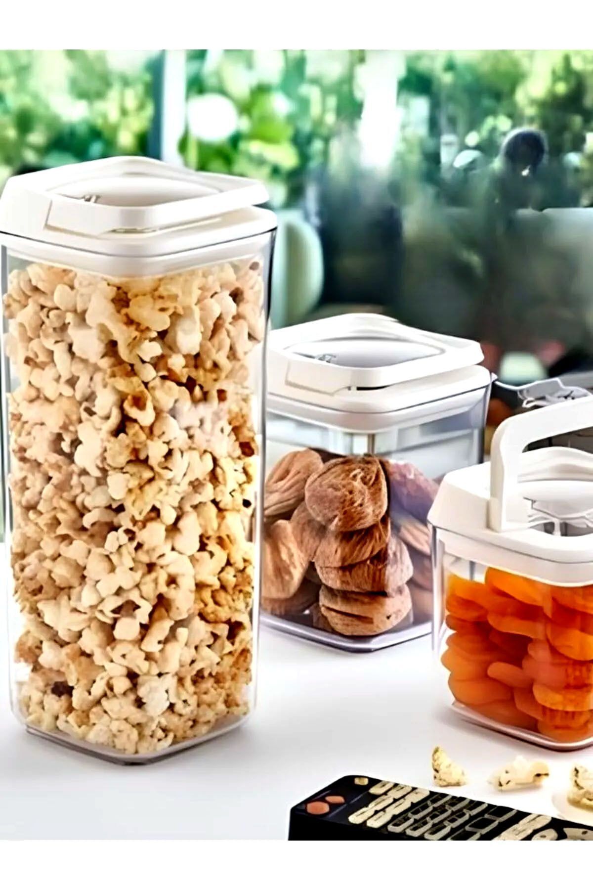 ToXA-Vacuum Storage Container Set of 3 6 Pieces 5.19l Hard Plastic Easy Vacuum Lid Bpa Free 3