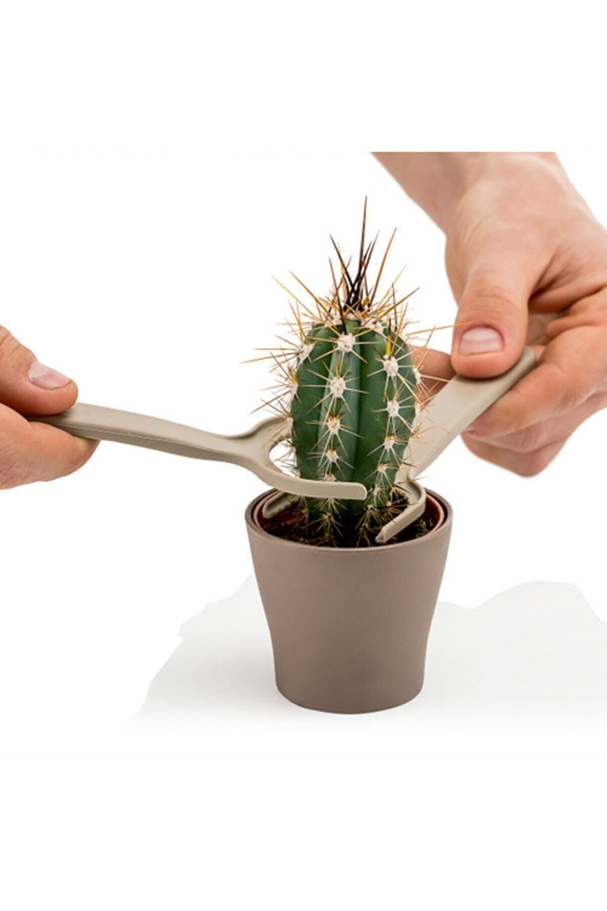 ToXA-Kakti Yellow Plastic Cactus Planting Set - 4 Pieces, Large and Small Fork, Shovel Tongs, Kkb-P 4