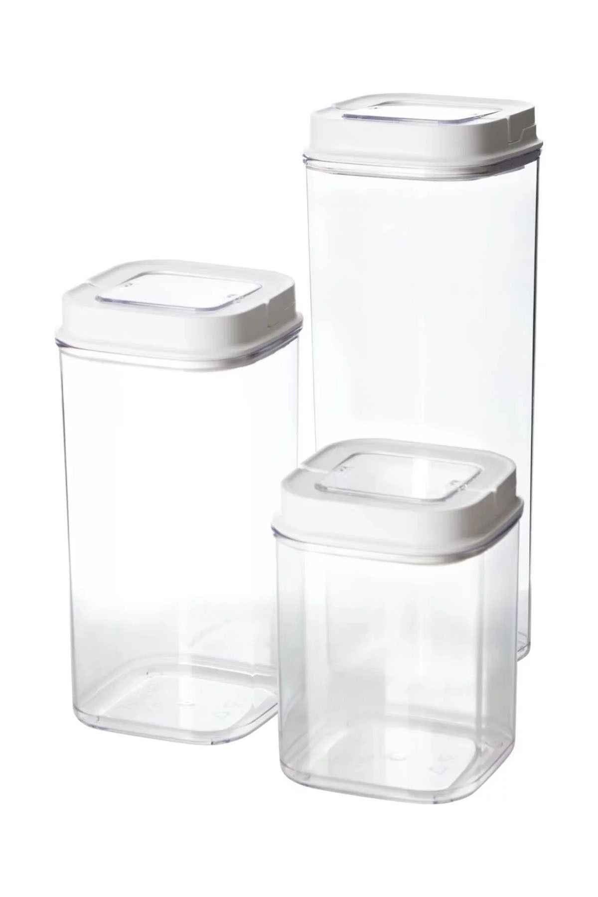 ToXA-Vacuum Storage Container Set of 3 6 Pieces 5.19l Hard Plastic Easy Vacuum Lid Bpa Free 6