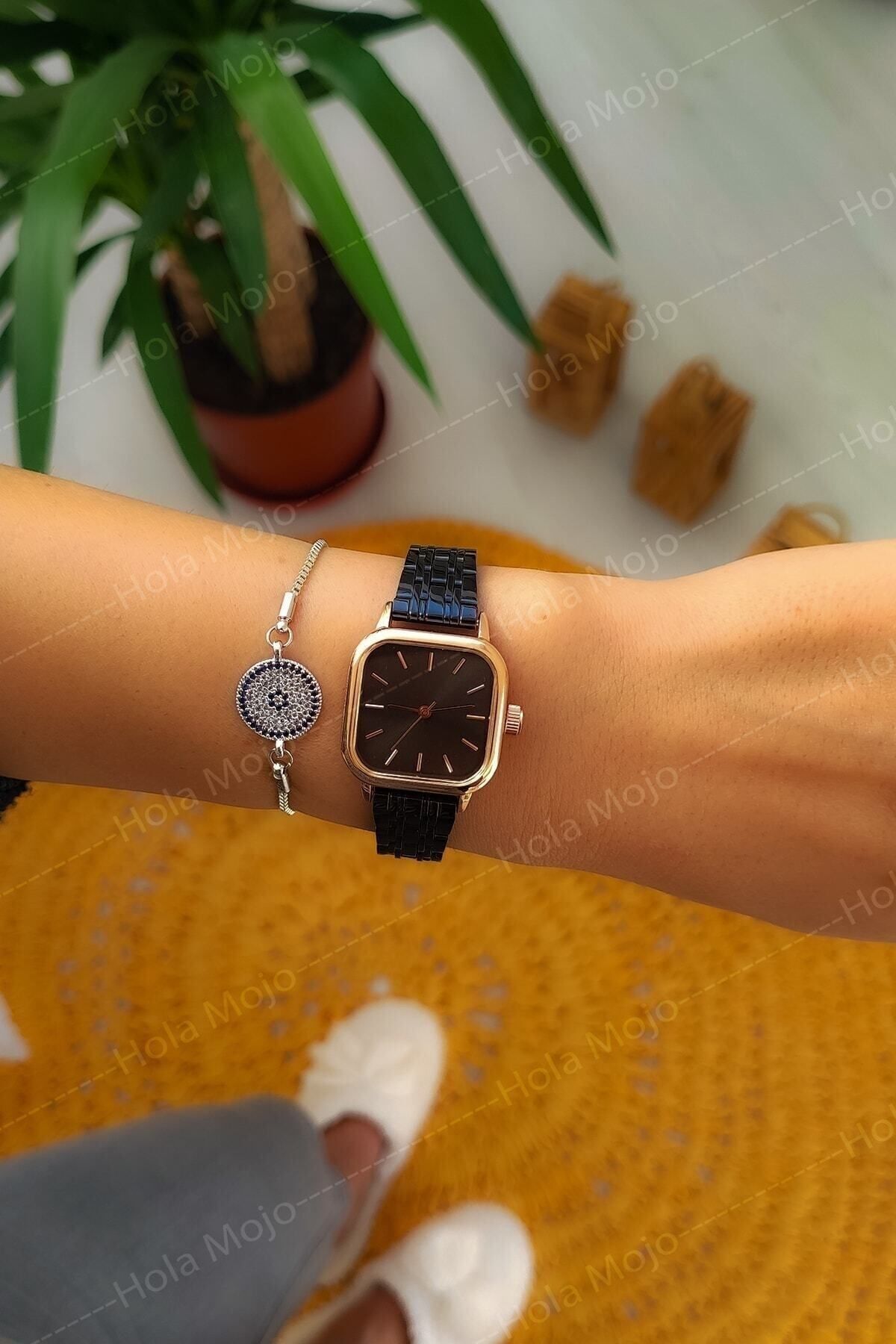 Spectrum-Minimal Square Dial Steel Cord Retro Women's Wristwatch 6