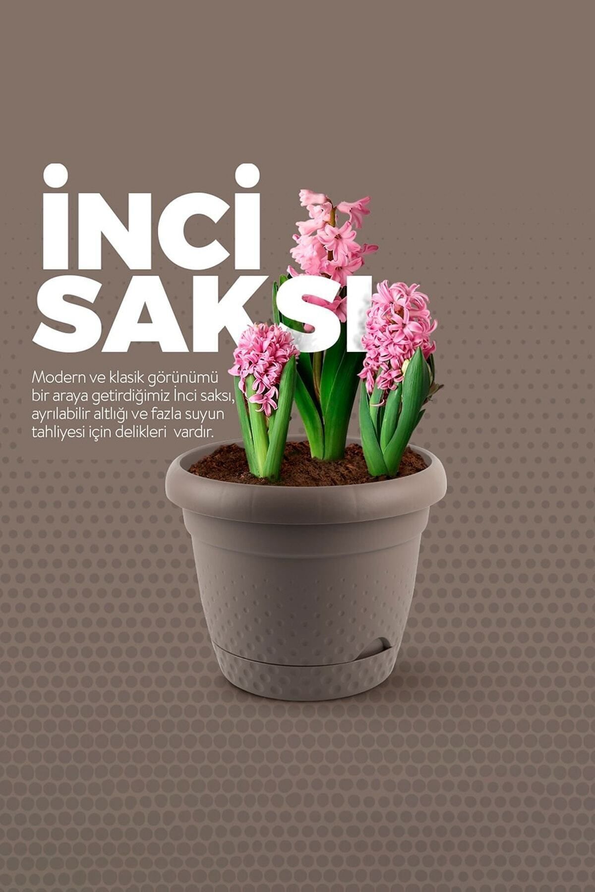 9 Litre Inci Saksı 29cm Kendinden Tabaklı Plastik Çiçek Saksısı No4 5