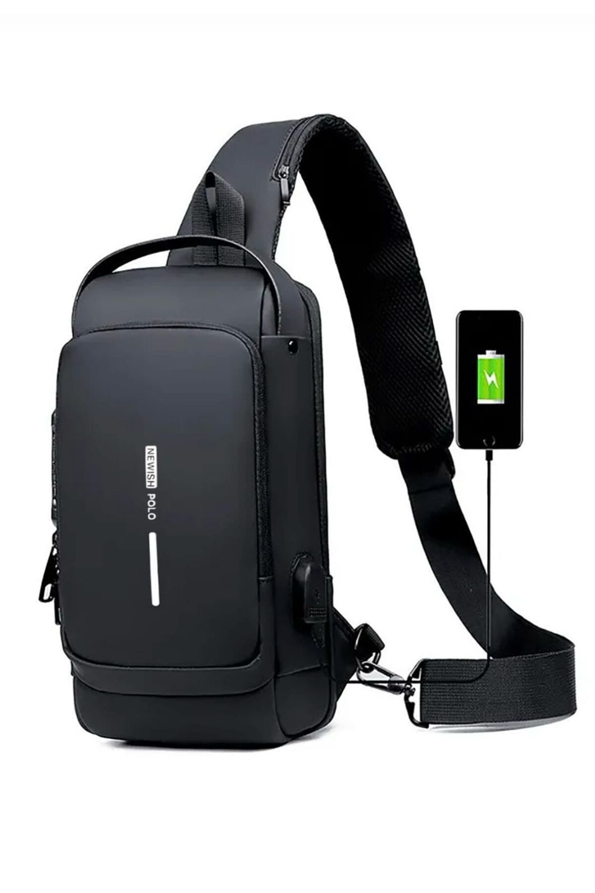 Vegan Leather Waterproof Crossbody Shoulder Chest Backpack