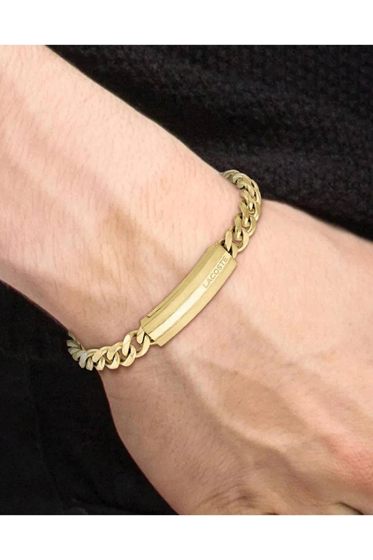 دستبند فولادی طلایی مردانه طلای LACJ2040092S Lacoste