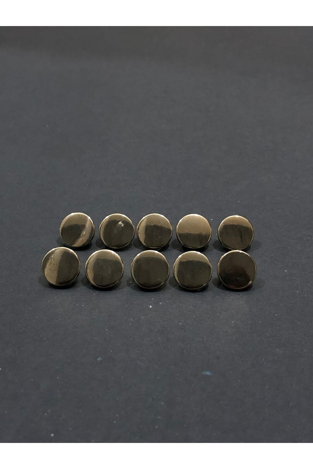 aensia-Gold Gold Pulmetal Money Model Button Small Size Button 18 Size Metal Button - Pack of 10 Buttons 1
