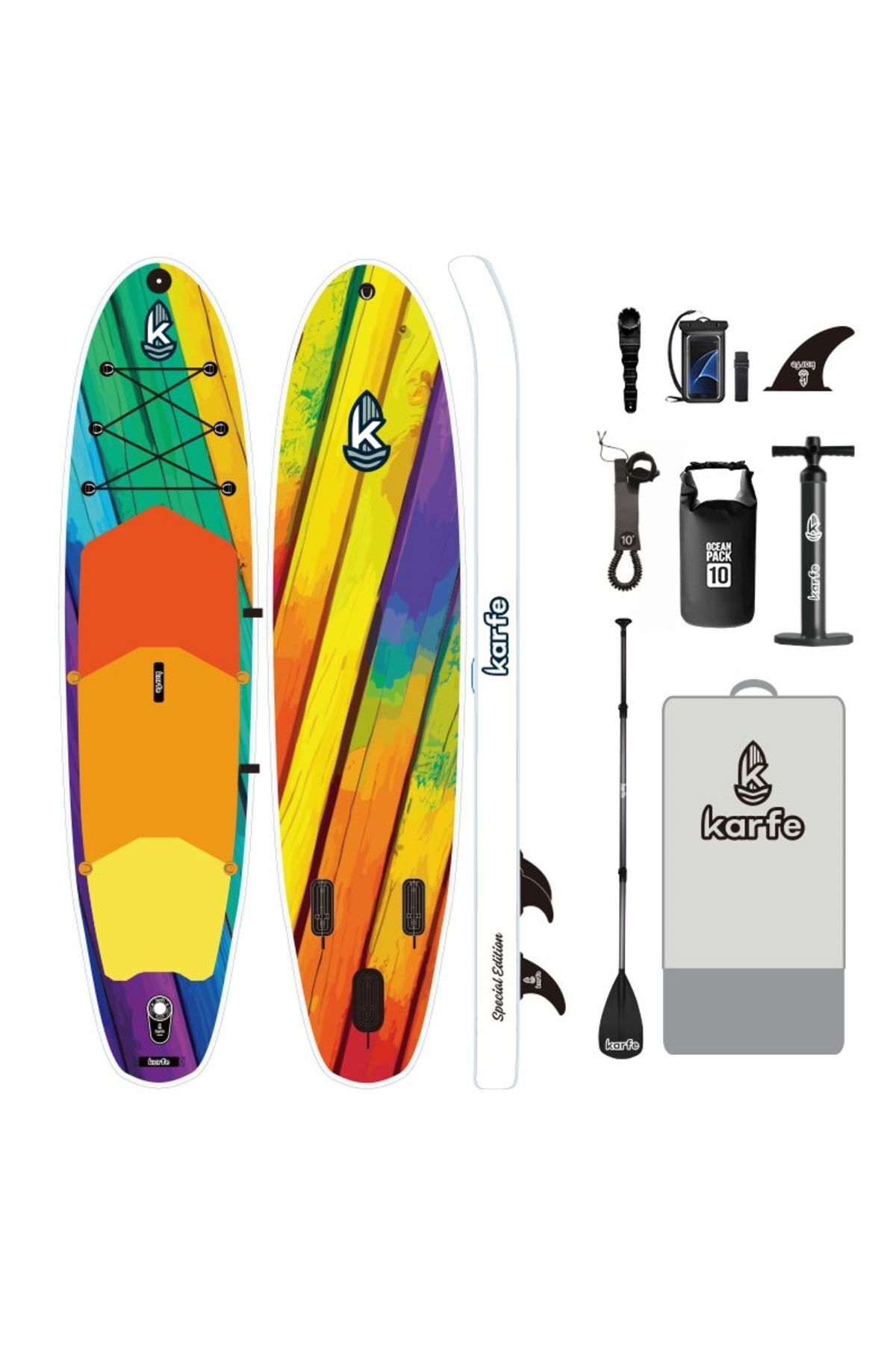 karfe 11' (335cm) SUP Şişme Kürek Sörfü - Stand Up Paddle Board (Radiant Journey)