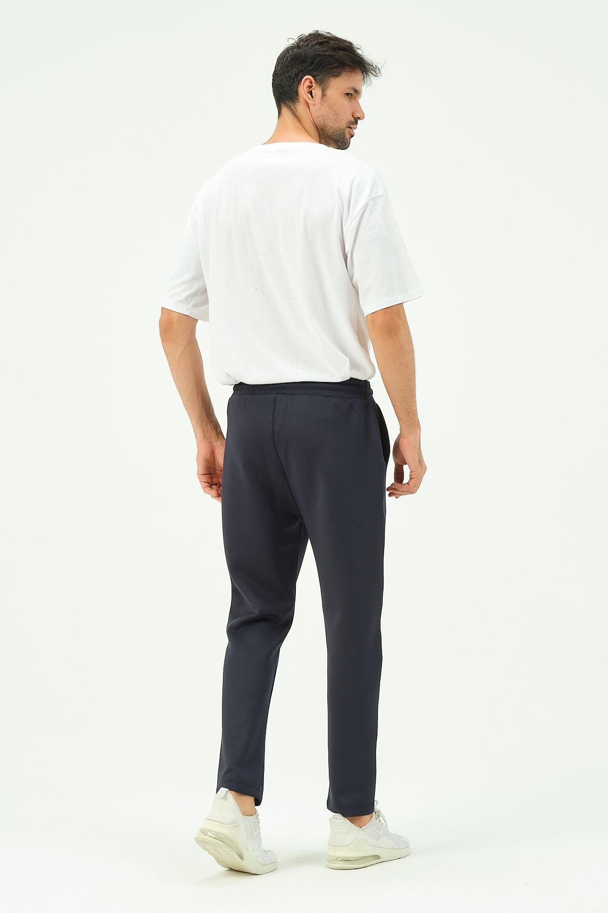 شلوار گرمکن مردانه آبی سرمه ای C&CITY | TCTY22FWPJM045 اورجینال - تصویر 4