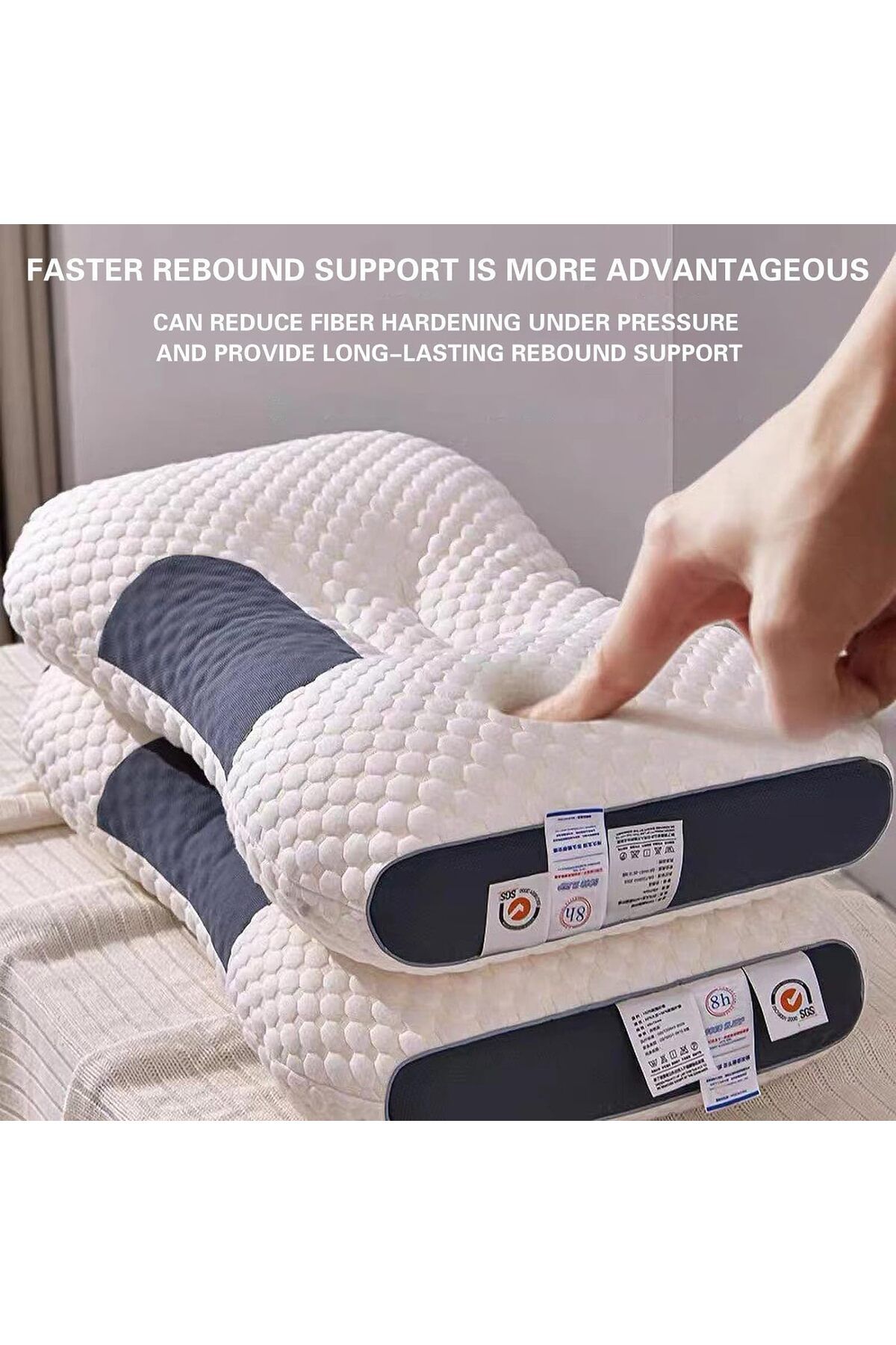 DubaiGallery-Memory Foam Pillow for Neck Pain, Soft and Non Collapsing Core Protects The Cervical Spine and Sleep 4