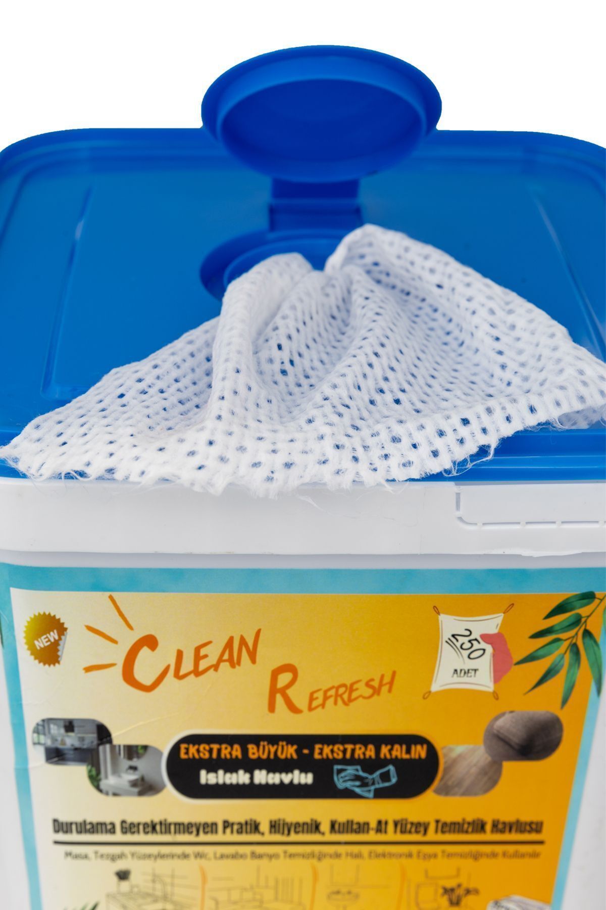 CLEAN REFRESH 250 Adet Beyaz Sabunlu Ekstra Kalın Bez Islak Pratik Yüzey Temizleme Havlusu fotoğrafı 2 (önizleme)