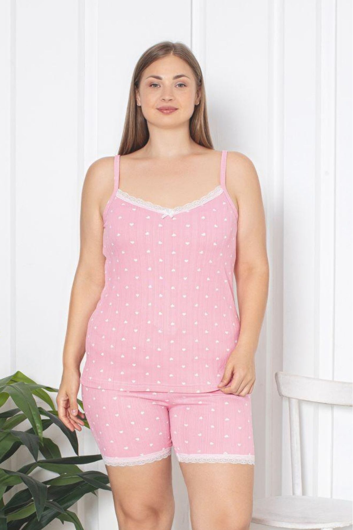 Farya Home-X-dreamy Plus SizePegasusPatterned Lace Sling Pajamas and Shorts Set 2