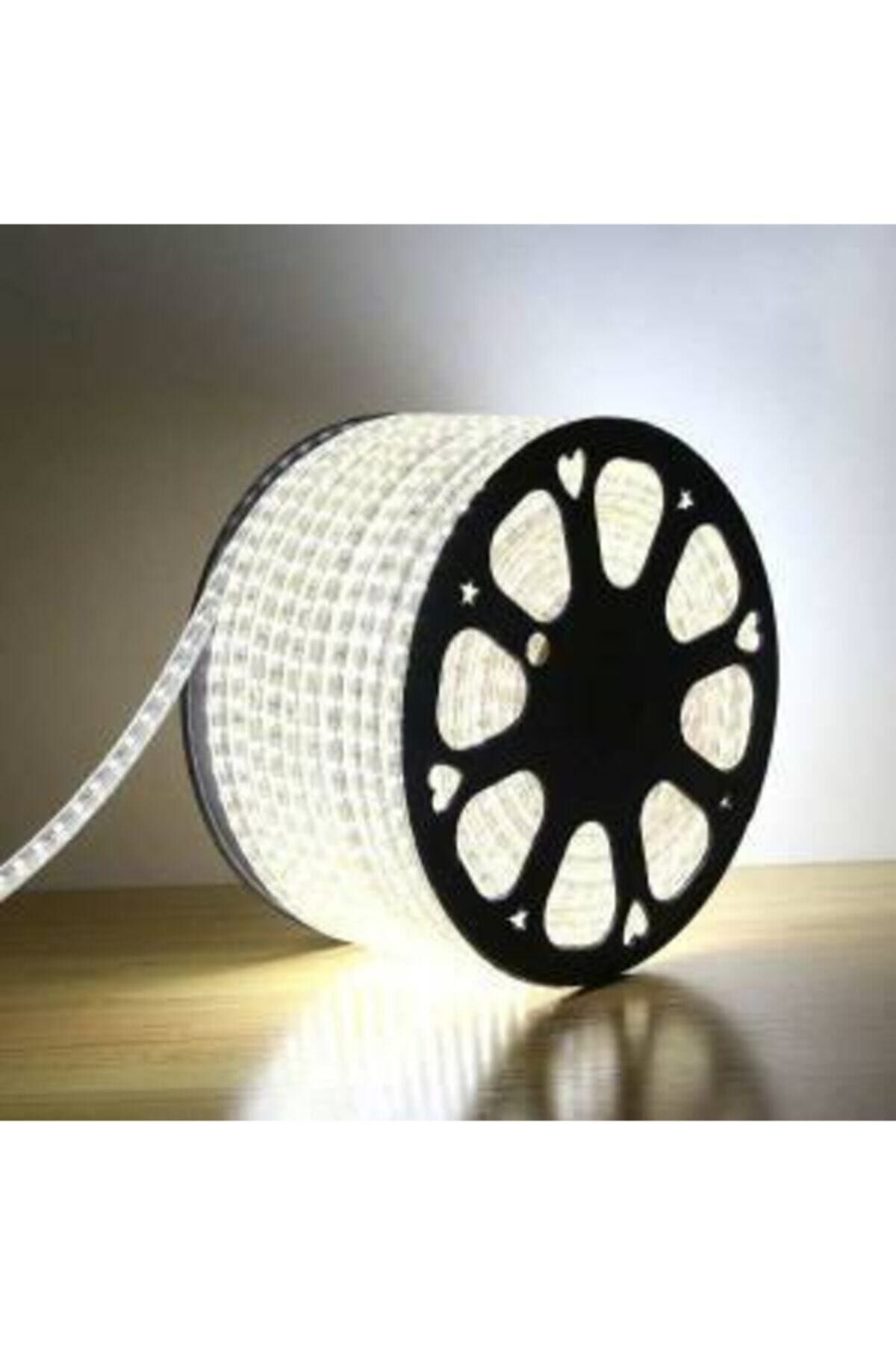 Led 15 Metre 220 Volt Beyaz Hortum Şerit Bahçe Havuz Ağaç Aydınlatma Işık