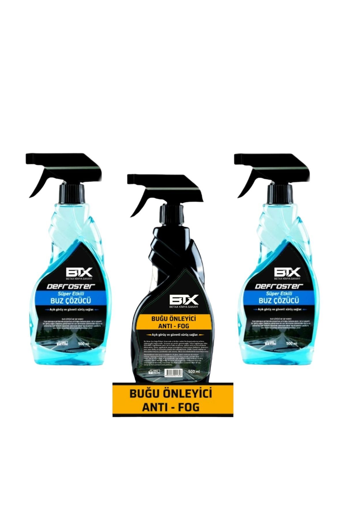 Betax Buz Çözücü Sprey 500 ml 2'li - Buğu Önleyici Sprey 500 ml