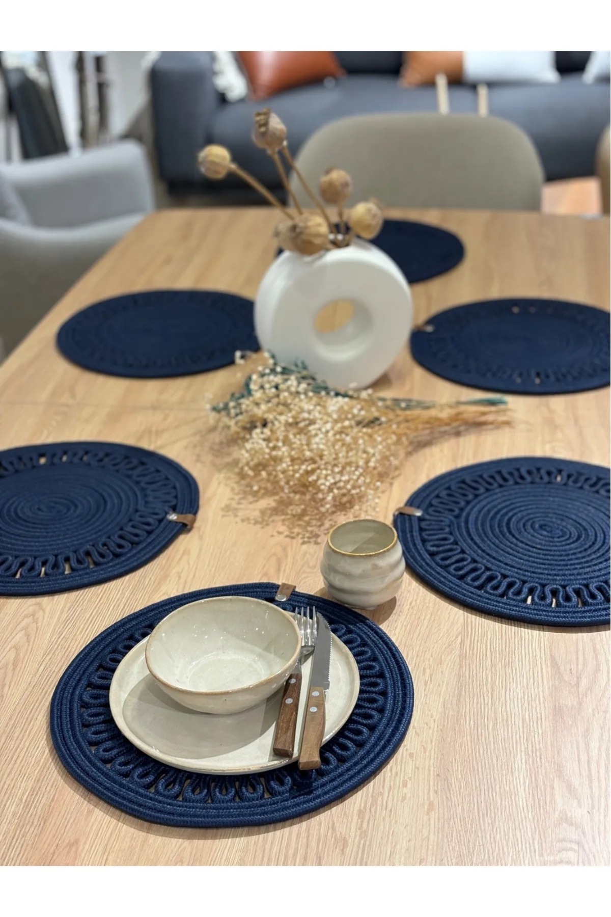 bestiva Navy Blue 6 Piece American Service Presentation Set Wicker