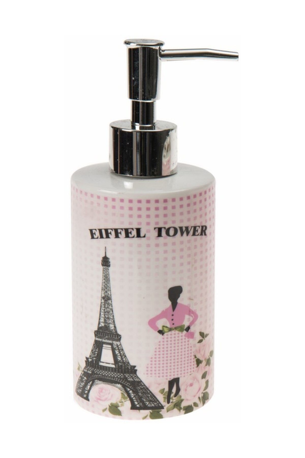 Bosphorus-Ceramic Liquid Soap Dispenser Eiffel Tower Model 7x7x18cm 320ml 2