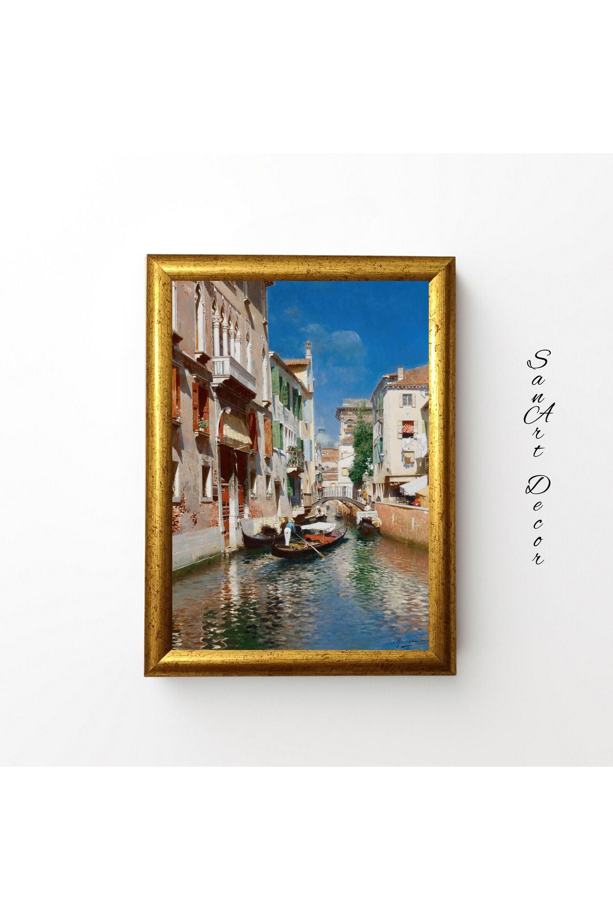 Sanart Pictură De Epocă Cu Cadru, Pictură În Ulei, Pictură Înrămată, Decor Artistic, Pictură Peisaj - 21 x 30