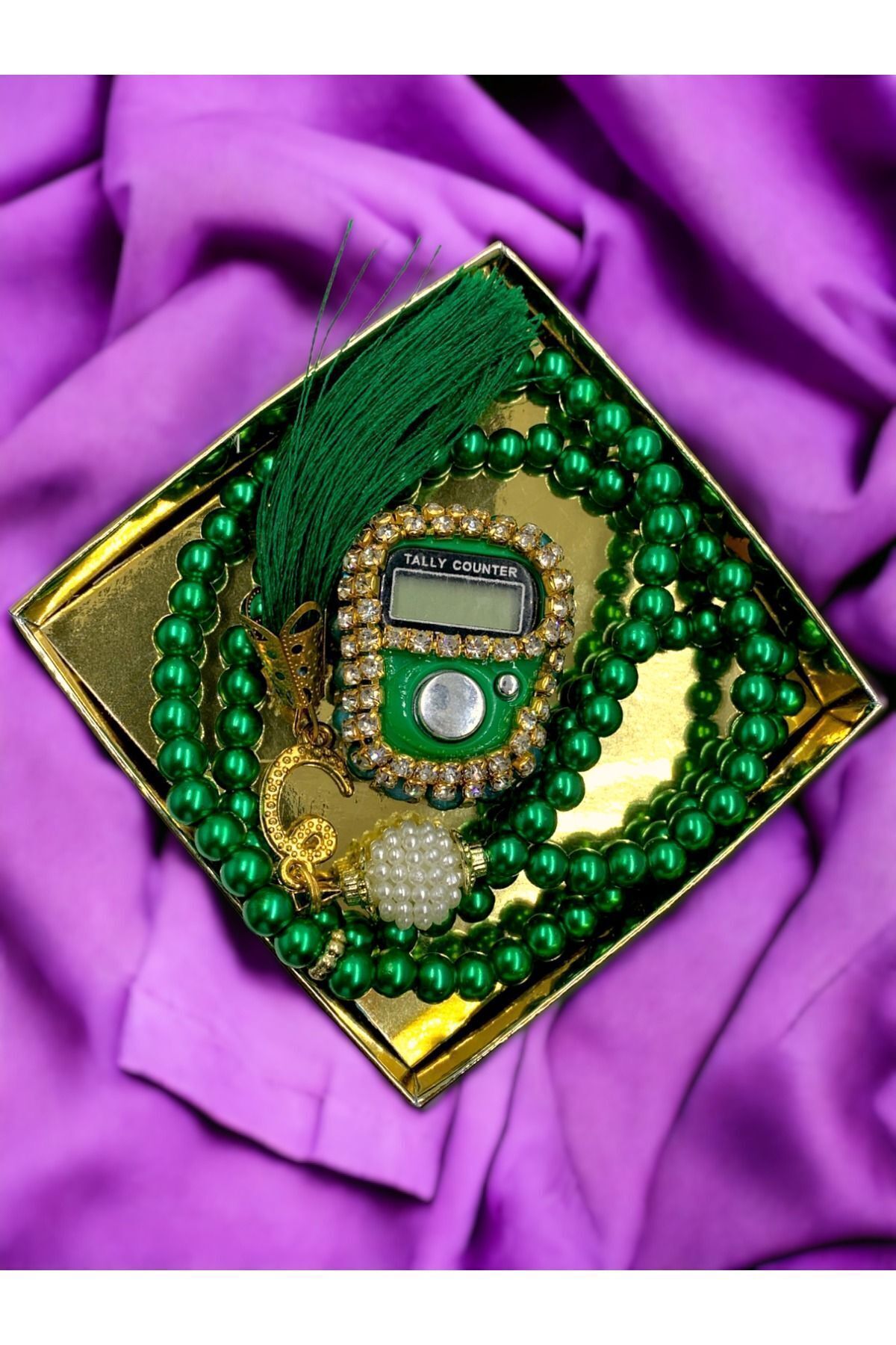 medipek Hediyelik Taşlı Zikirmatik Ve Tesbih Seti Kutulu