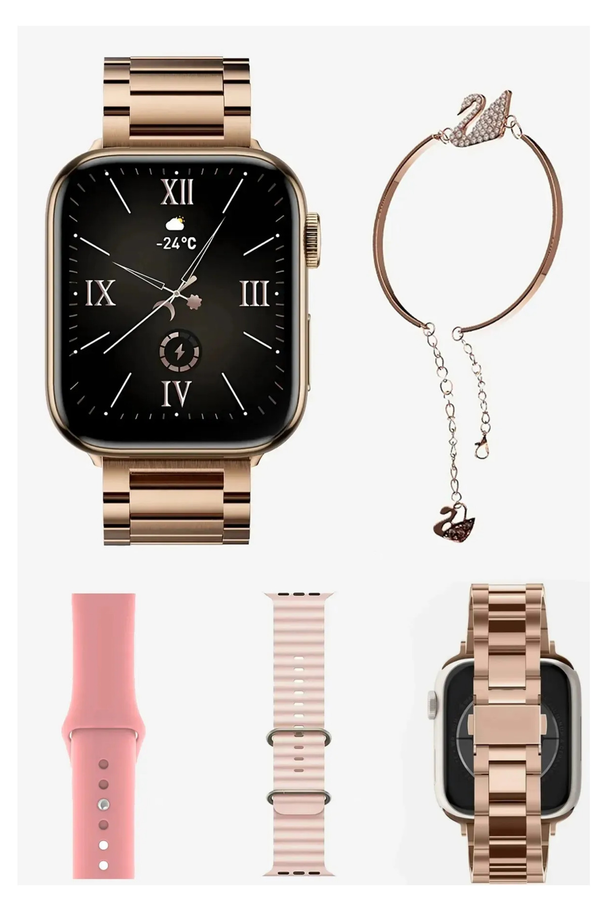LaraThec HainoTeko/Leeferi G9 Mini Gold Yetişkin 41MM Kadın Akıllı