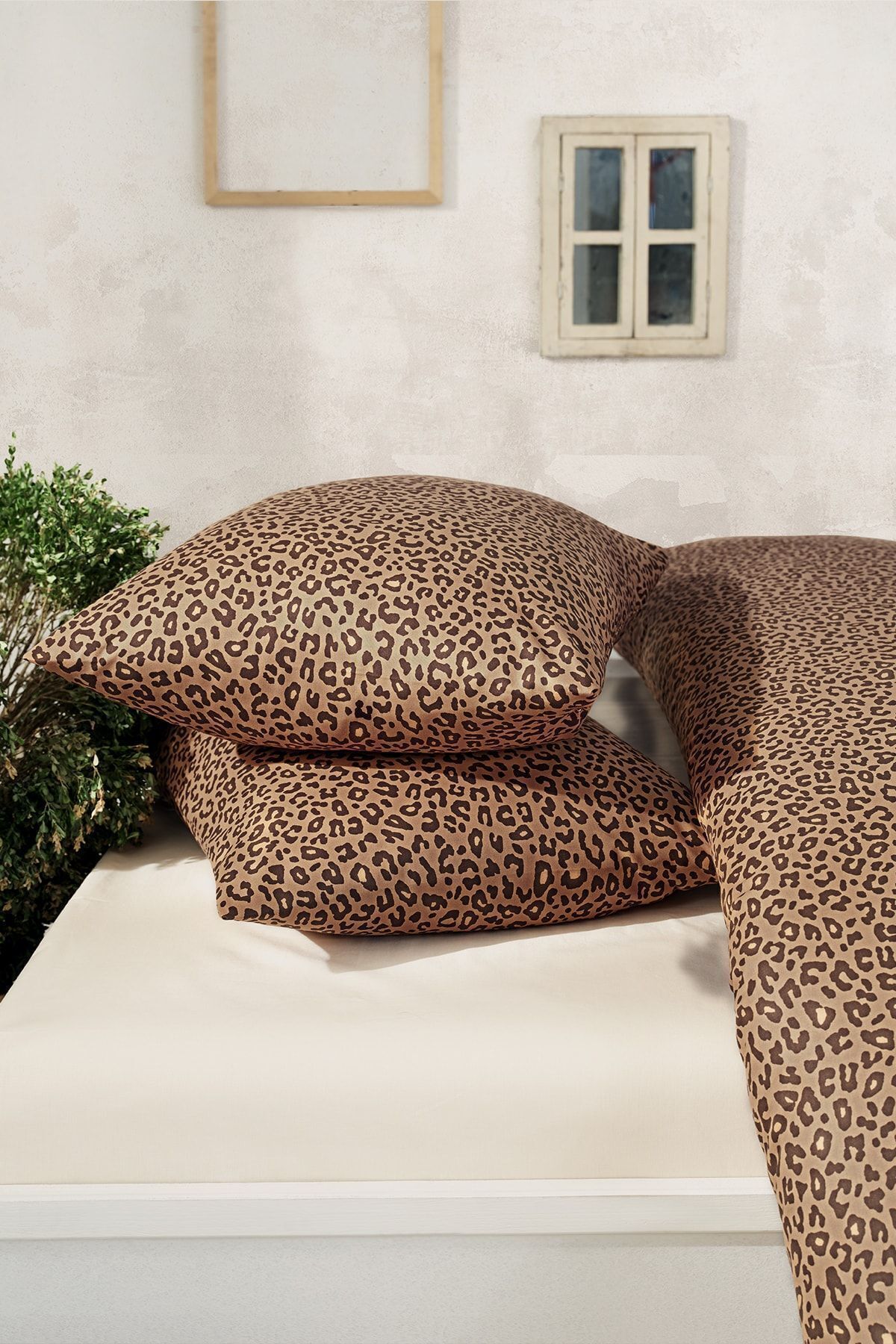 Cote Blanc-Set lenjerie de pat 100% bumbac cu model dublu leopard 3