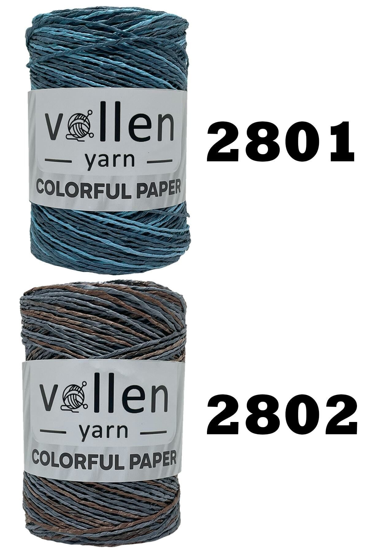 vollen yarn-خيط من الورق الطبيعي الملون الفاخر، وخيط حقيبة القش، وخيط الرافية، وقوس، وقبعة، وخيط جديلة 4