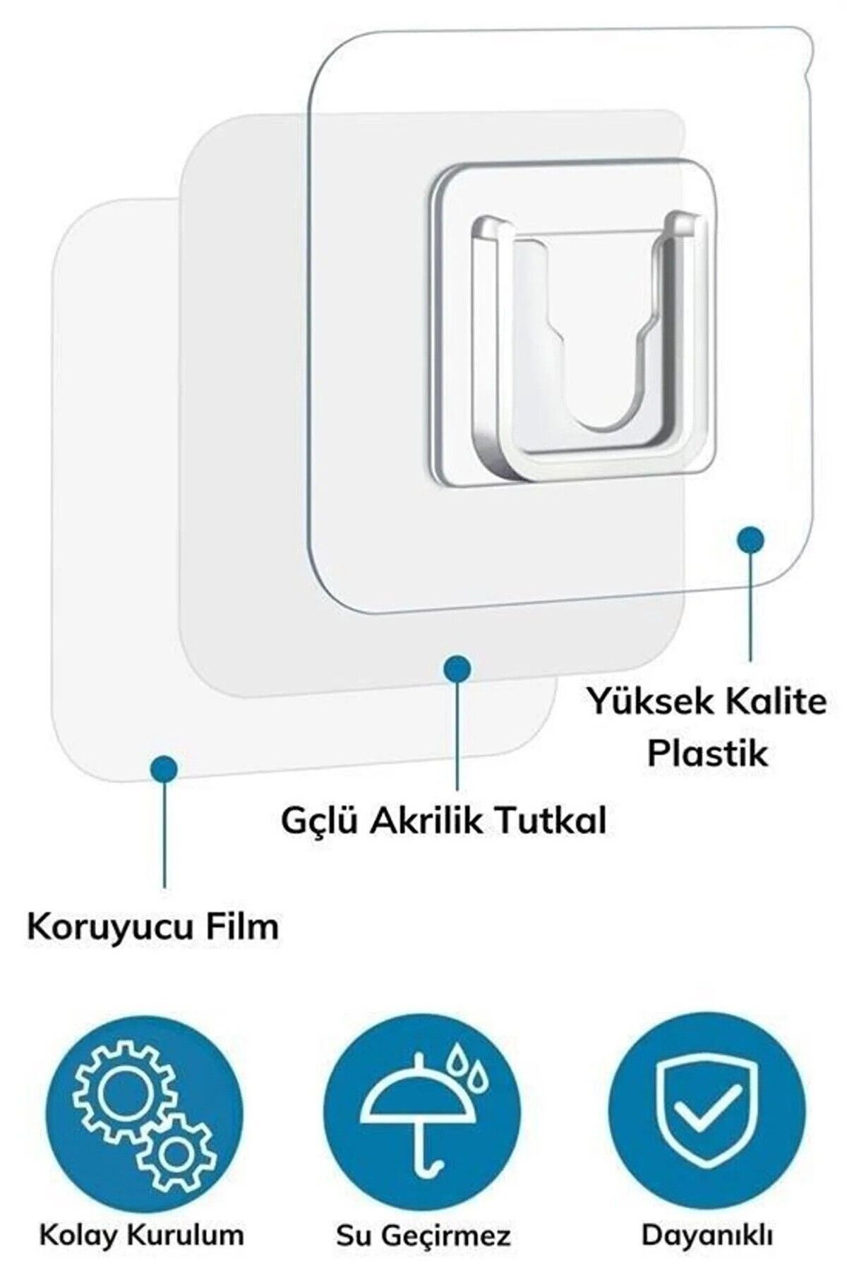 GAT Shop-Fixing Clip for Hanging Frame Table Socket Small Items, Without Pulling Nails, Without Dirtying the Wall, 10 Pieces 4