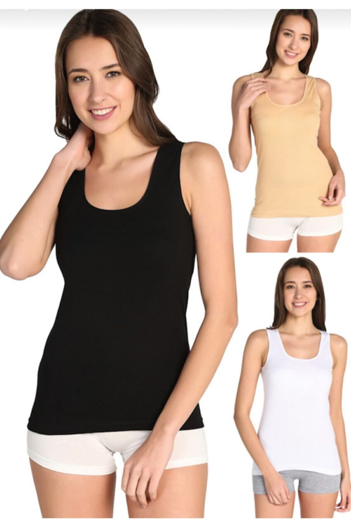 Women's Wide Strap Rib Tank 6-Pack in Mixed Colors