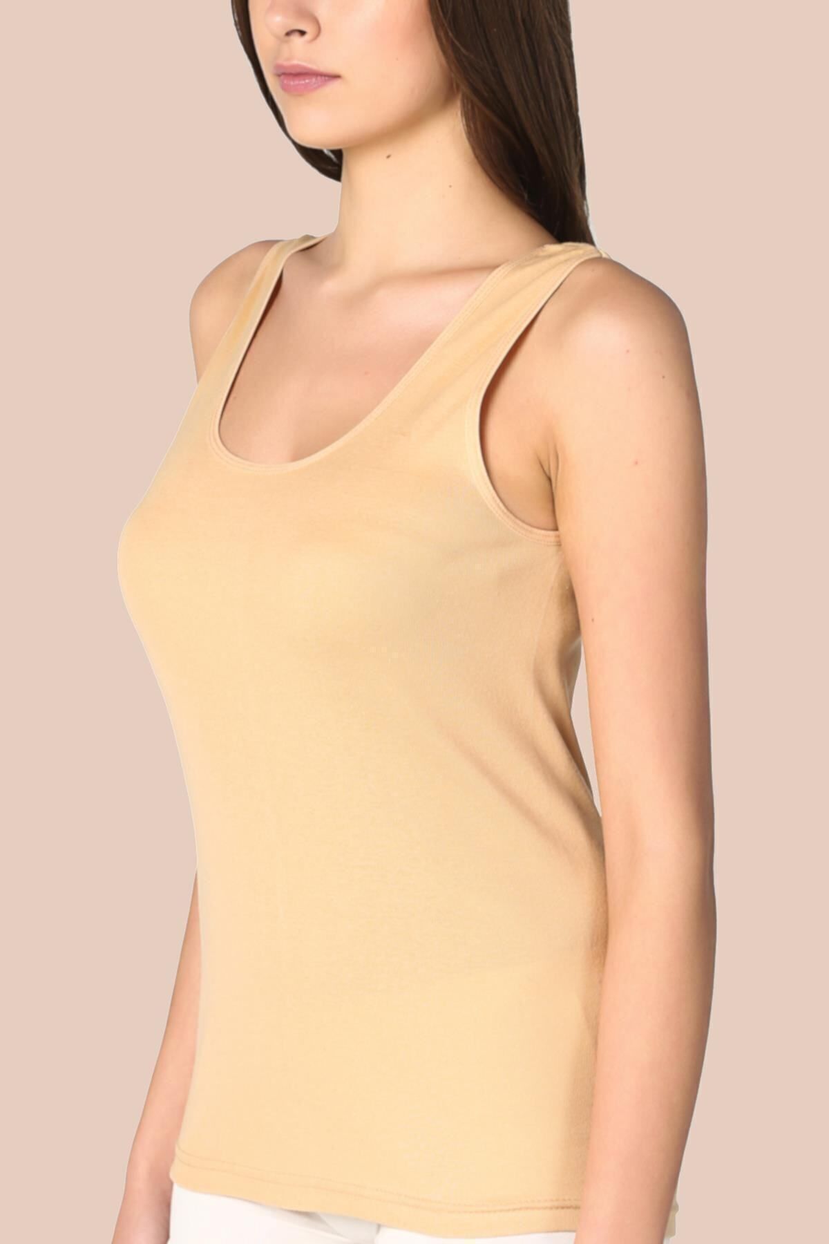 Tutku-Women's Ten Pack of 6 Cotton Ribbed Strappy Undershirt 1