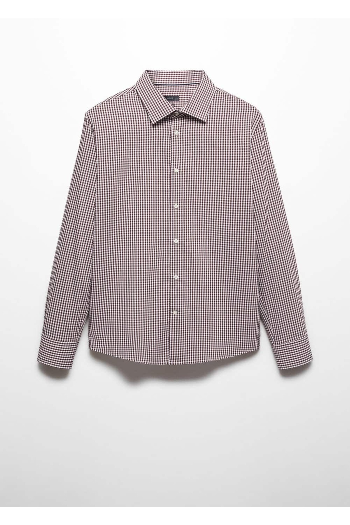 پیراهن مردانه بورگوندی منگوMANGO Man | 67030633 اورجینال - تصویر 3