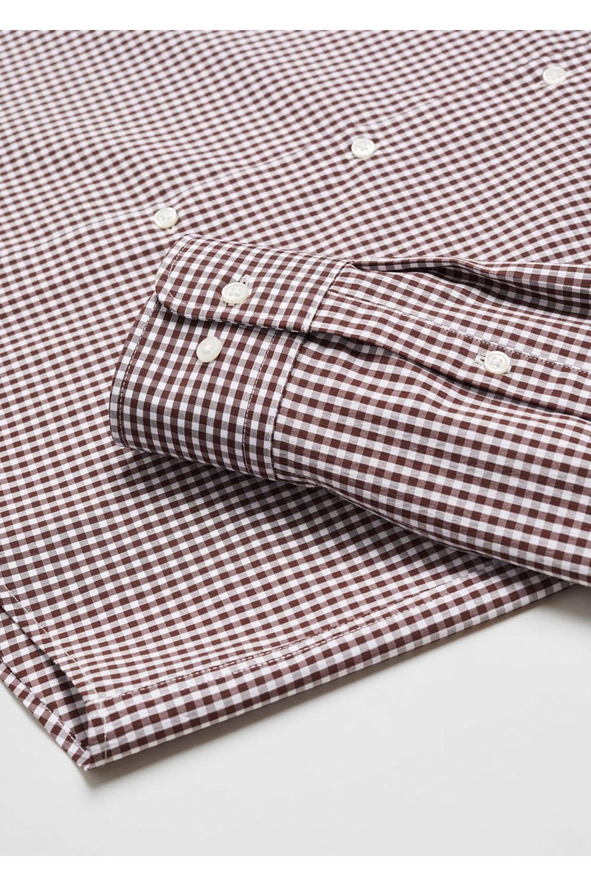 پیراهن مردانه بورگوندی منگوMANGO Man | 67030633 اورجینال - تصویر 5