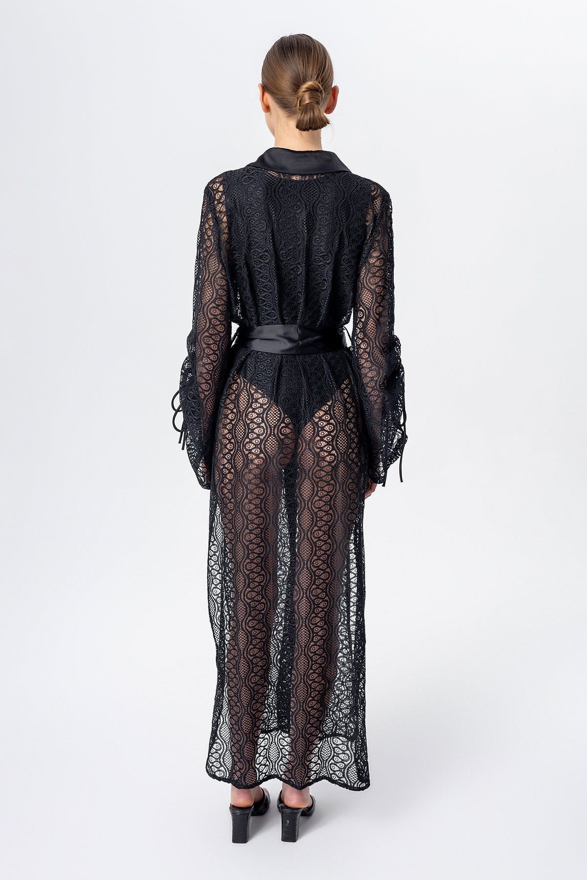 Sar Etiket Kimono Caftan Black Regular fit Trendyol