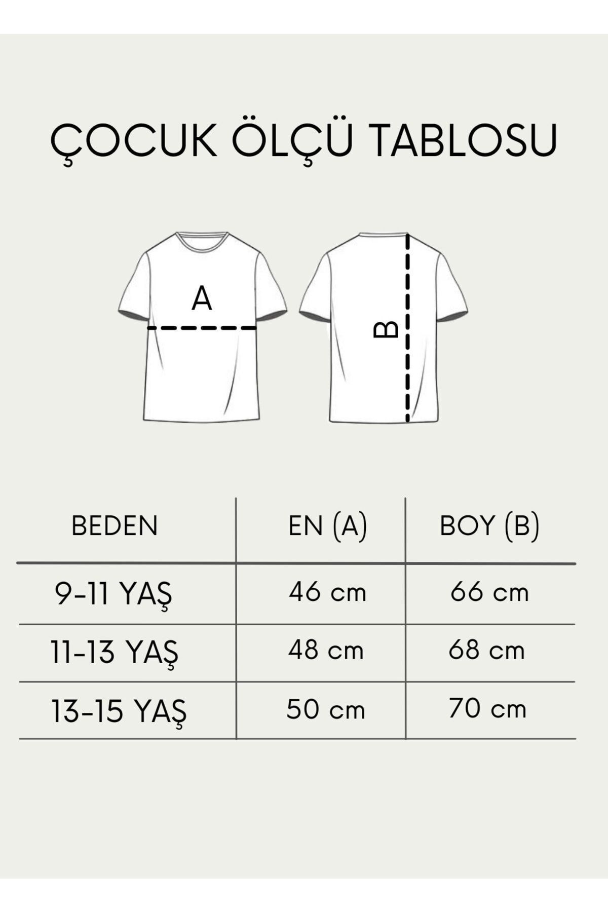 VASK-Unisex Kids Oversize Cotton Crew Neck T-Shirt - Slice Detailed 3
