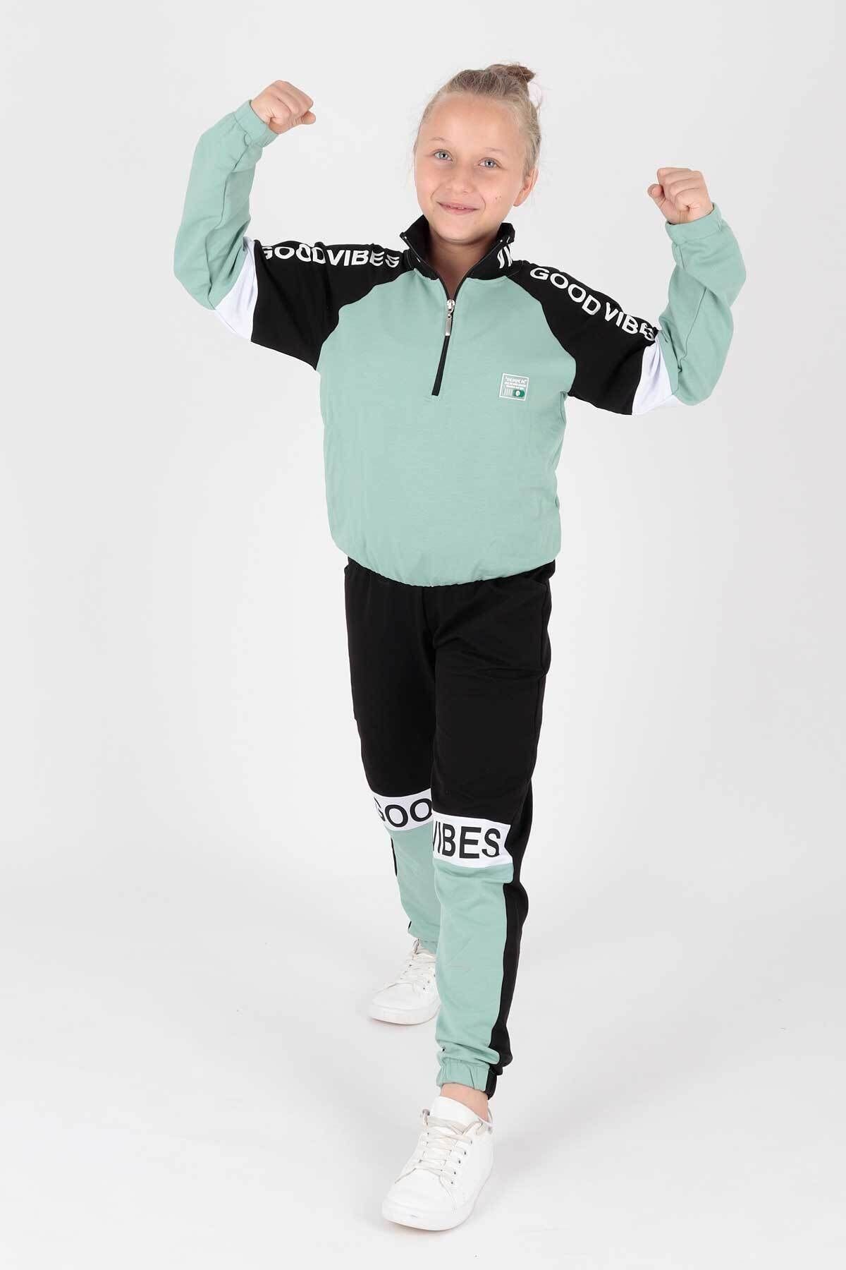 AHENGİM-Ahengim Girl - Good Vibe nyomtatott tréningruha szett Ak2238 2