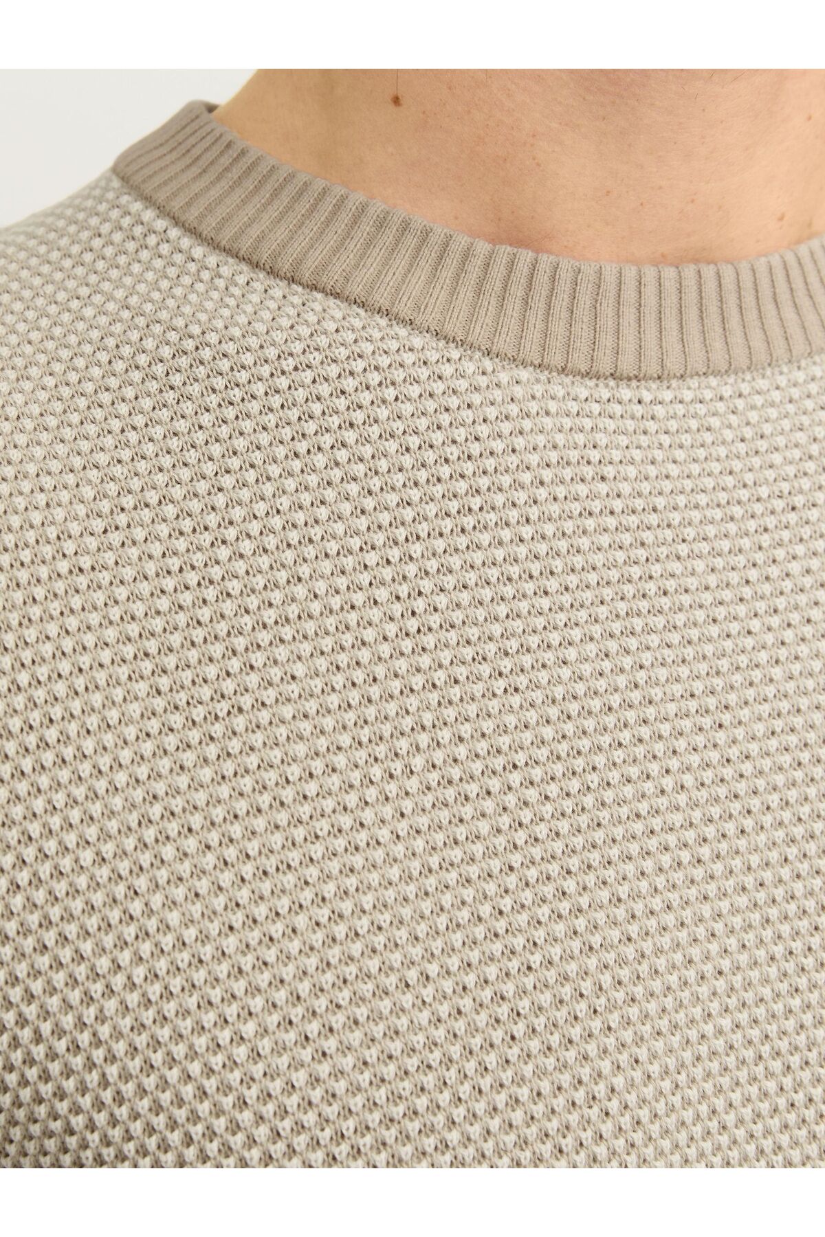 بافت و پلیور Jack & Jones اورجینال مردانه برند جک اند جونز 12258139 Rundhals and Strickpullover Rundhals and Einfarbig Strickpullover - تصویر 6